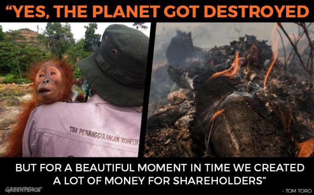 Greenpeace planet destroyed for shareholders