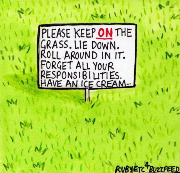 Keep on the grass